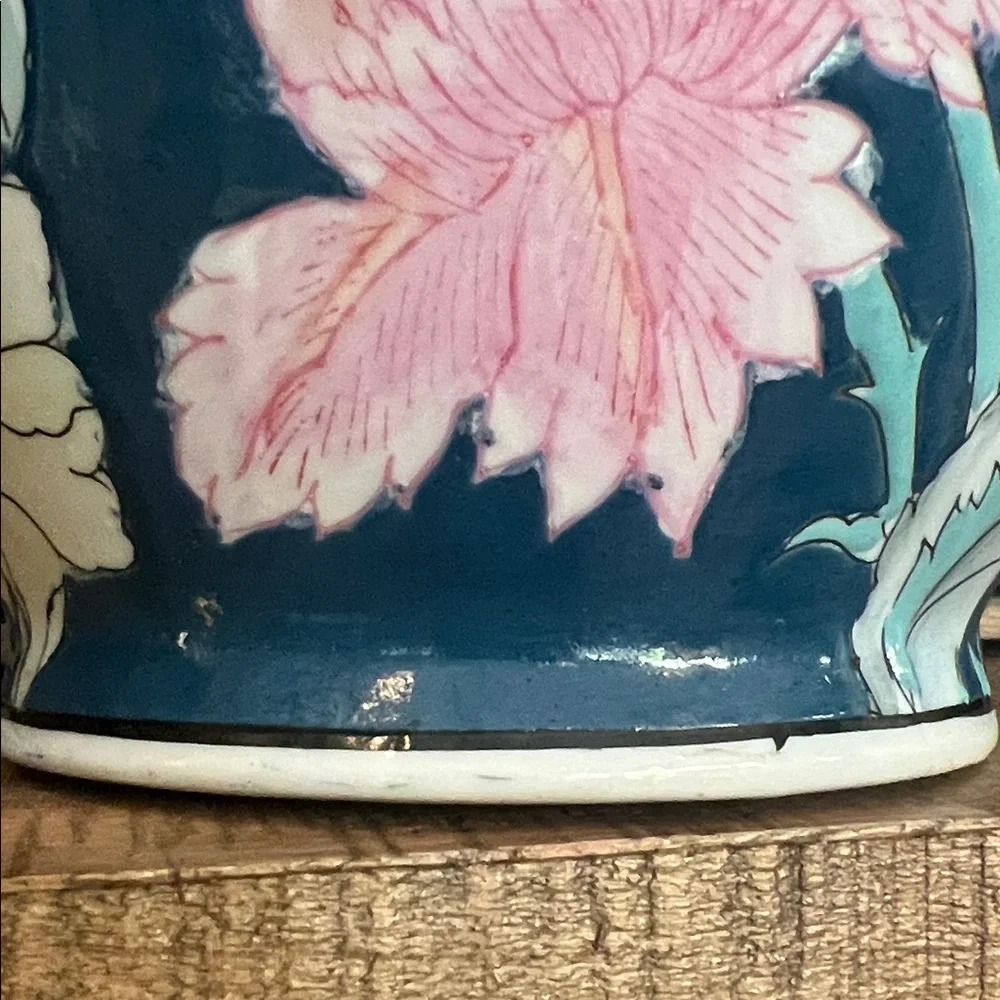Vintage WBI Signed Chinese Porcelain Colorful Floral Vase 12 inches - Picture 5 of 6